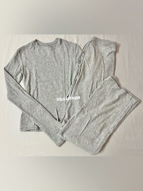 SKIMS Cotton Jersey Long Sleeve T-shirt + Straight Leg Pants Pant Sweatpants Set